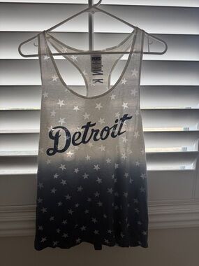 PINK Victoria's Secret Ombre 'Detroit' Star Racerback Tank - White to Navy